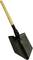 Garden spade with wooden handle and black metal blade, suitable for gardening tasks.