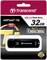 Packaging for a Transcend JetFlash 750 USB 3.0 Flash Drive, 32 GB. Highlights faster read speeds compared to USB 2.0.