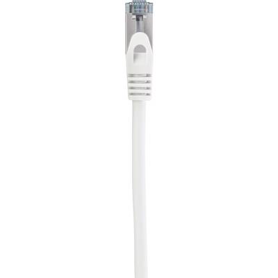 A white Ethernet cable with a transparent RJ45 connector.