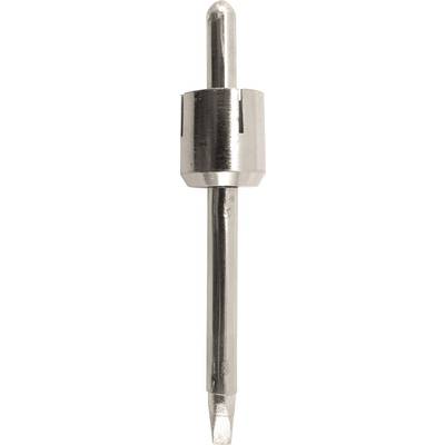 A silver drill tool with a narrow point and a broad, cylindrical handle, against a white background.