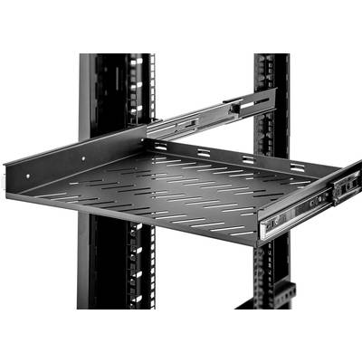 Renkforce RF-3432148 19 inch  Server rack cabinet shelf  1 U  Retractable Suitable for (cabinet depths): > 400 mm Black