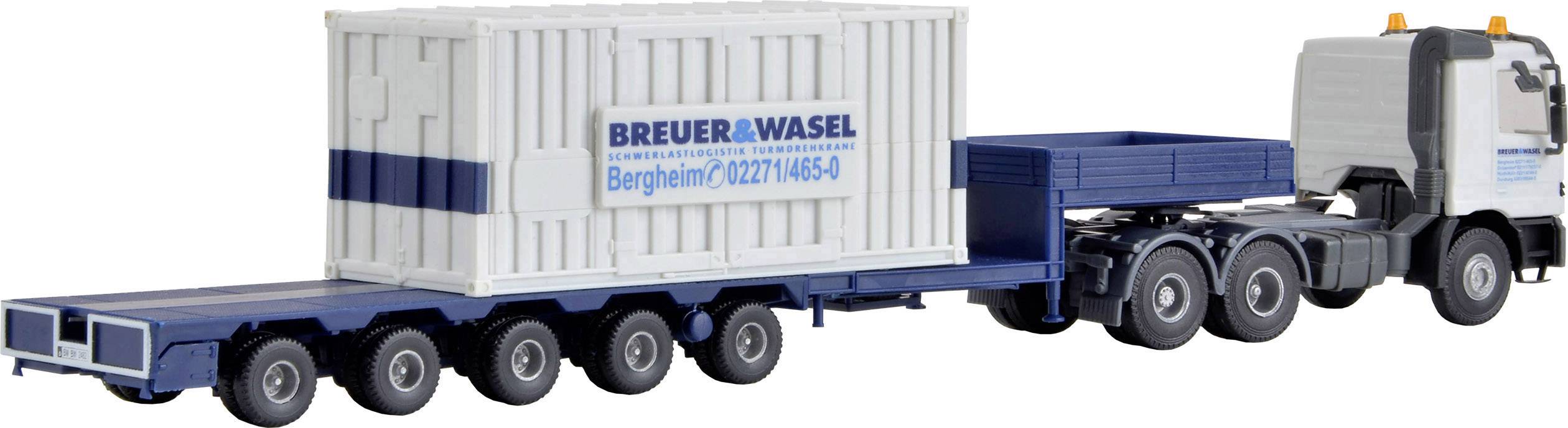 Kibri 13057 H0 HGV Mercedes Benz Actros accompanying transporter for LG1550 Breuer & wasel-1