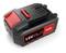 Rechargeable 18V Lithium-ion Battery with Red Cap. Text: '5.0 Ah Li-ion'. Suitable for Electric Power Tools.