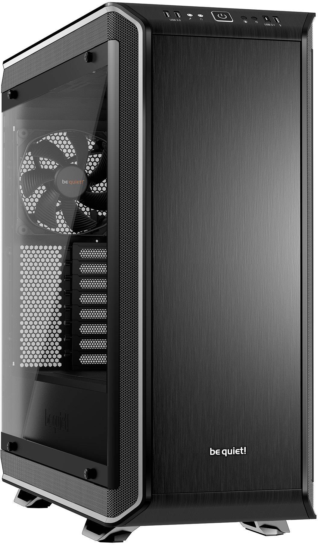 BeQuiet Dark Base Pro 900 Midi tower PC casing, Game console casing Black/silver Insulated, Suitable for AIO water coolers, 3 built-in fans, Window