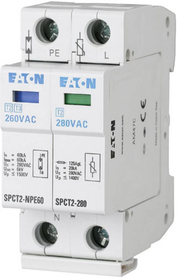 Eaton 167621 SPCT2-335-1+NPE Surge arrester Surge protection for: Switchboards 20 kA 1 pc(s)