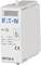 An Eaton surge protection device with technical specifications: Nominal voltage 15 kA, maximum voltage 40 kA, voltage 1900 V, DC voltage 1000 V.