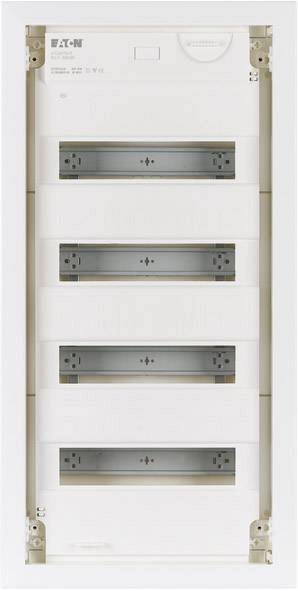 An empty, vertical fuse box with five horizontal rails and open compartments for installing fuse elements.
