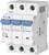 A three-pole circuit breaker by Eaton with blue switches, rated current 20A, suitable for 400V applications.