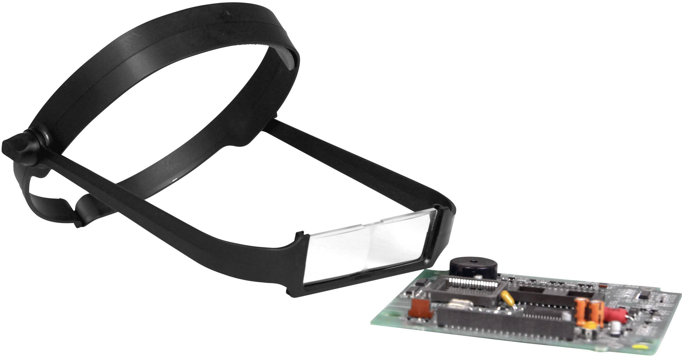 TOOLCRAFT TO-5137806 Headband magnifier incl. LED lighting Magnification:  1.0 x, 1.5 x, 2.0 x, 2.5 x, 3.5 x Lens size