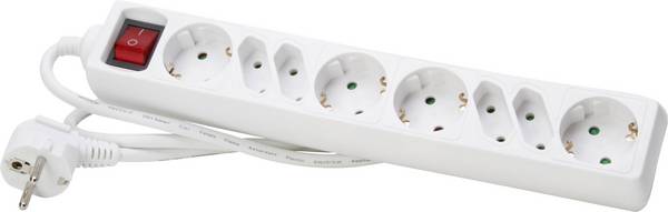 Kopp 129502003 Power strip (+ switch) 8x Arctic white PG connector 1 pc(s)