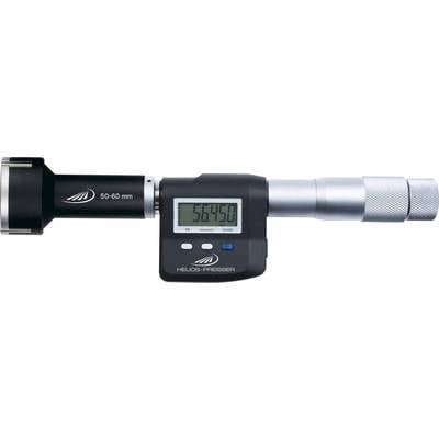 Digital internal micrometre shows '56.450' on display. Measuring range 50-60 mm. Tool for precise measurement of internal diameters.