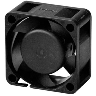 A square, black computer fan with three visible rotor blades, suitable for cooling purposes in electronic devices.