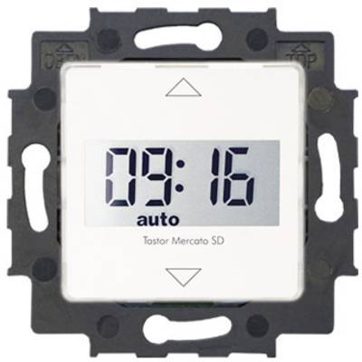 Digital timer with large display shows '09:16' and 'auto'. Device has a square shape and is suitable for wall mounting.