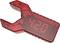 Red, U-shaped device with a digital display reading '4.20'. Potentially a tool or measuring instrument, with design being a key focus.