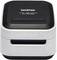 A black and white label printer with the inscription 'Color Label Printer VC-500W' on the top.