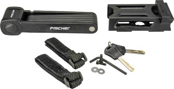 FISCHER FAHRRAD 85852 Foldable U lock  Black  Key lock