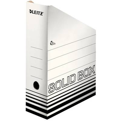 A white Leitz lever arch file with 'Solid Box' printed on it and black lines, suitable for document archiving.