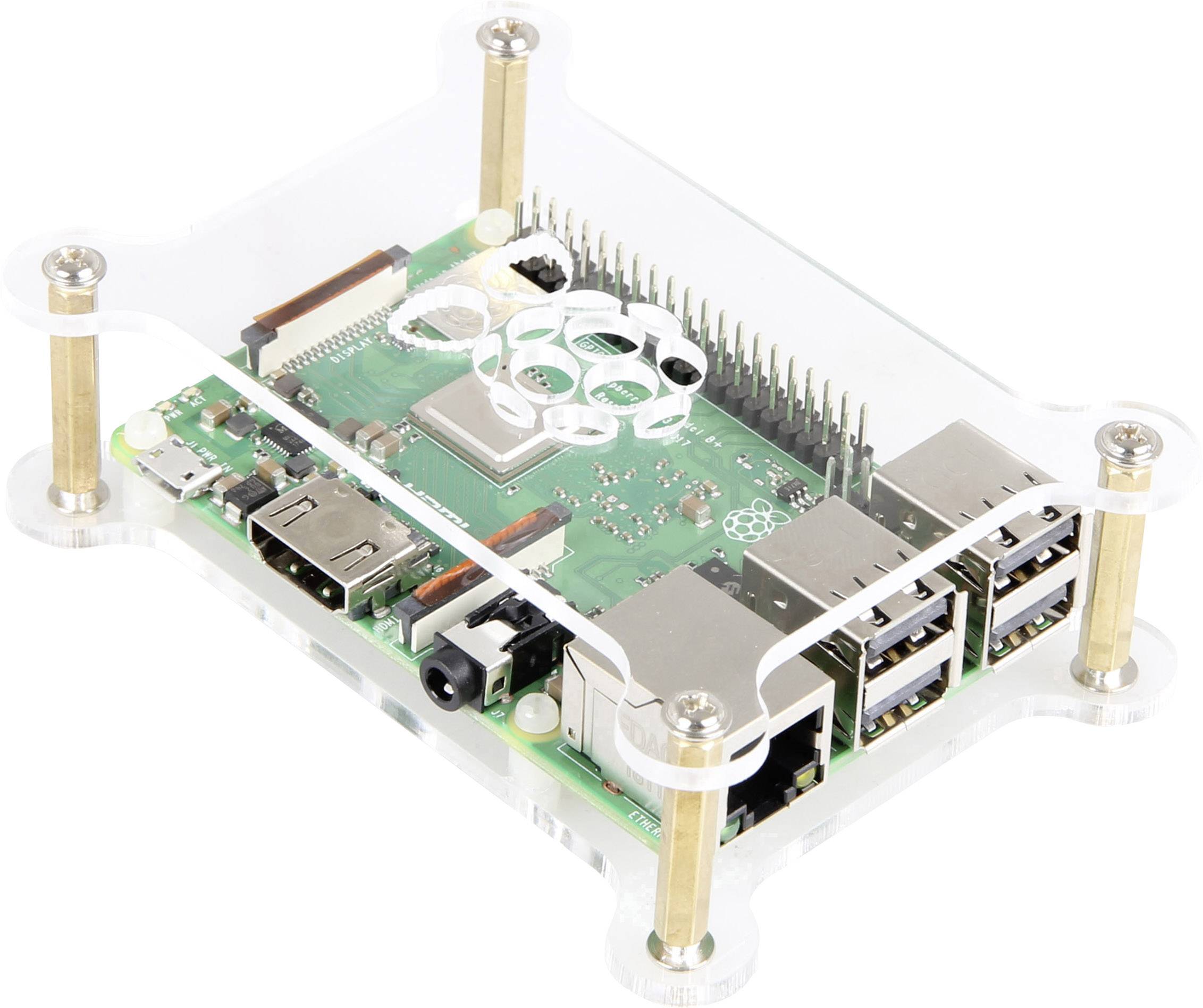 Joy-it Makercase V1 SBC housing Compatible with (development kits): Raspberry Pi® Acrylic glass (clear)-3