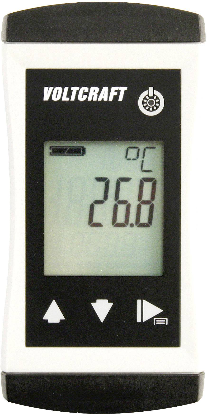 Digital thermometer with LCD display showing 26.8 degrees Celsius.