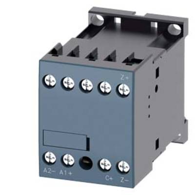Electrical component for control cabinets, showing terminals A1, A2, C+, C-, Z+, Z-. Main compartment grey with black elements.