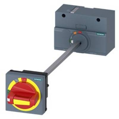 'Emergency stop switch with red handle on yellow background, supporting emergency stop function, suitable for industrial applications.'