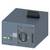 A dark grey Siemens circuit breaker with a switch in the centre, green and yellow indicator lights, and a QR code on the front.