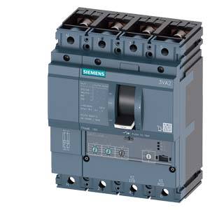 A grey circuit breaker with three terminals on top. Labelled 'Siemens 3VA2'. Suitable for industrial applications.