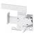 Silver metal lock, rectangular in shape, with lever mechanism and mounting holes. Suitable for cabinet doors.