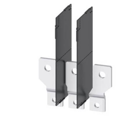 Two black metal plates, vertically mounted on a silver bracket with screw holes, against a white background.