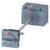 A Siemens industrial switch with a rotary lever. The switch is set to 'ON' and has labels in various colours.