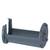 Metal holder with a cylindrical shape and mounting elements, potentially for industrial or mechanical applications.
