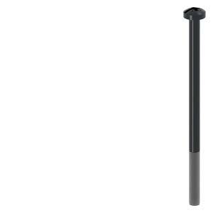 A long, black screw bolt with a hexagonal head and a partially threaded shaft, isolated on a white background.