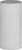 A grey cylinder made of paper or cardboard, standing vertically, against a white background.
