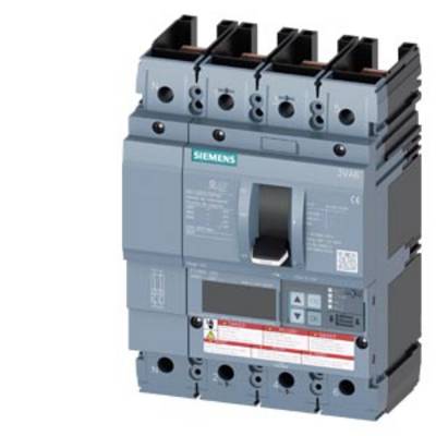 'A four-pole circuit breaker with Siemens logo, suitable for industrial electrical applications, for monitoring and safeguarding electrical circuits.'