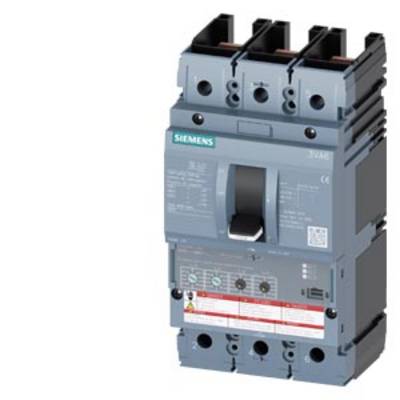 Siemens circuit breaker with three terminals. Used in electrical control cabinets for circuit interruption and protection.