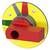 A red switch on a yellow base is pointing to 'ON'. The positions 'OFF' and 'TRIP' are also marked.