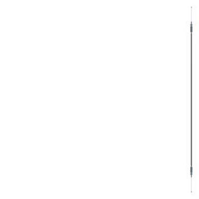 A long, thin aerial with a metal rod and flexible tips, suitable for receiving radio signals.