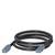 A grey USB cable, coiled on a white background.
