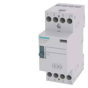 A Siemens contactor module with multiple connection options, labelled with 'SIRIUS', 'STI5031', 'A1', 'A2', 'AUTO'.