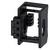 A black plastic enclosure with a hinge and square frame, suitable for housing and protecting an electrical component.