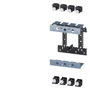 Several solar module mounting components, including brackets and connectors, arranged on a white background.