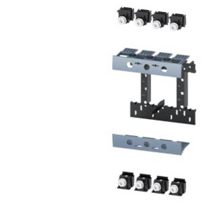 Several solar module mounting components, including brackets and connectors, arranged on a white background.