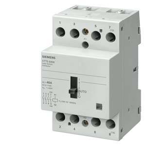 A white Siemens circuit breaker with multiple connections and a central automatic switching mechanism. Model number: 5TT5 000.