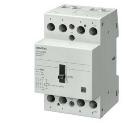 A Siemens contactor with six terminals, switch in neutral position, suitable for up to 60A. Used in electrical systems.