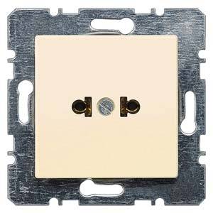 Light switch in a rectangular metal frame, ready for installation.