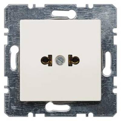 A rectangular light switch in a metallic mounting bracket, ready for wall installation. Predominantly beige in colour.