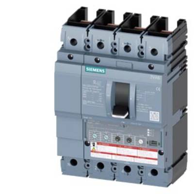A four-pole Siemens power switch in grey, with a switch lever in the centre, used for electrical safety.