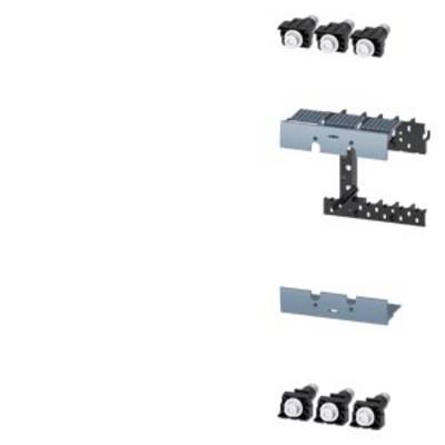 Components of a connector: at the top contact elements, below separate assembly steps, at the bottom further contact elements.