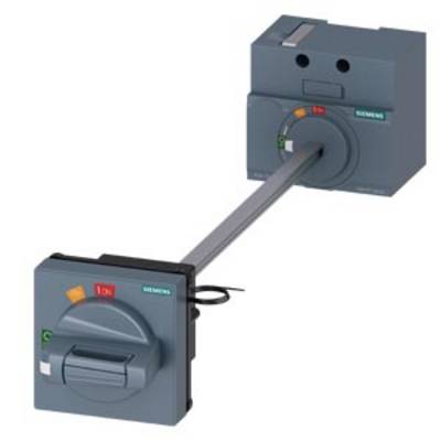A grey Siemens switch with an adjustment lever. It displays a red and green marking to indicate the on and off status.