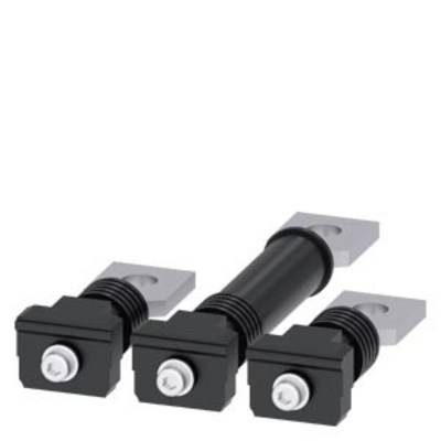 Three black electrical components with silver connections on a white background.